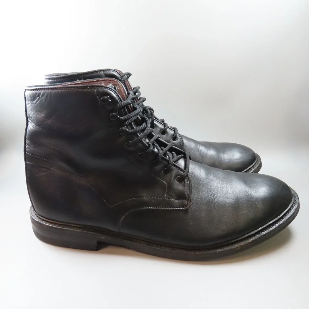 Allen Edmonds Higgins Mill Weatherproof 14‎ D Black Boots Leather Dainite Soles